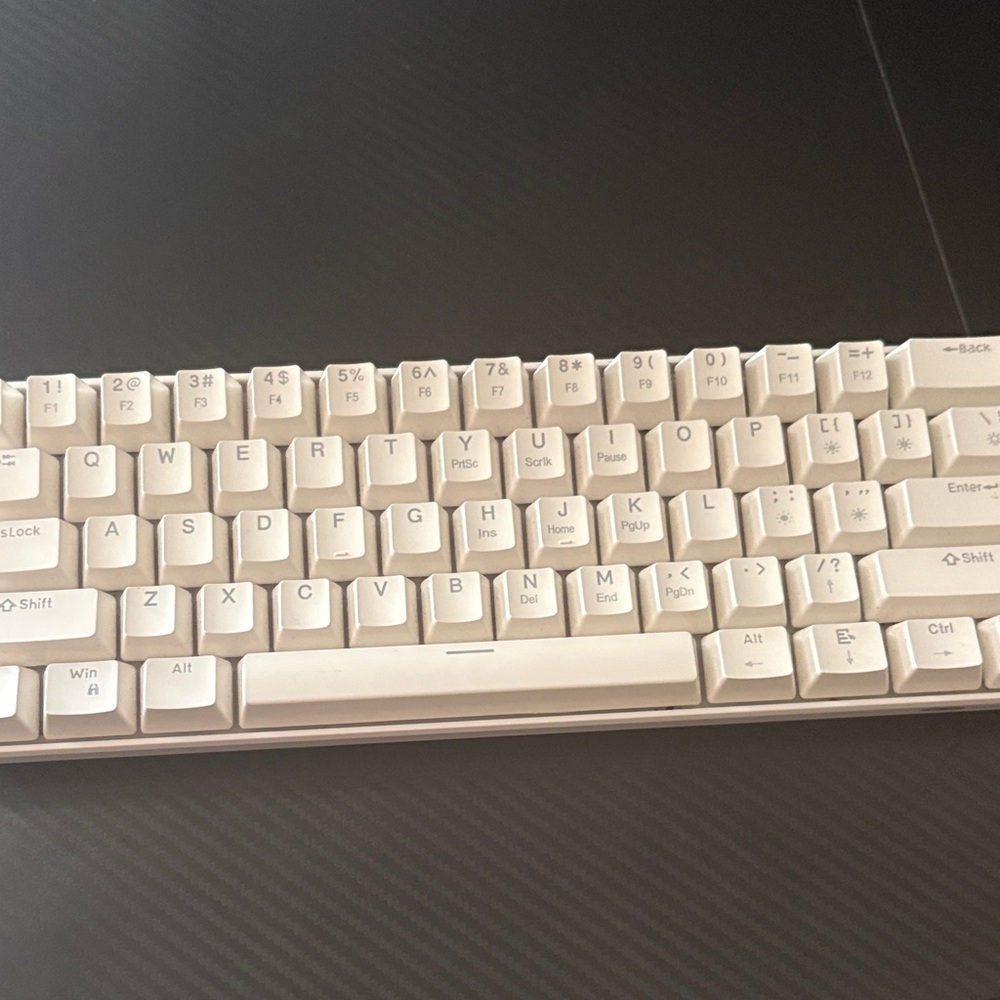 Compact White Mechanical Keyboard - Tenkeyless Design